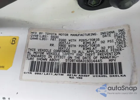 2001 Toyota Sequoia Limited V8 from USA, damaged, VIN 5TDBT48A31S014445